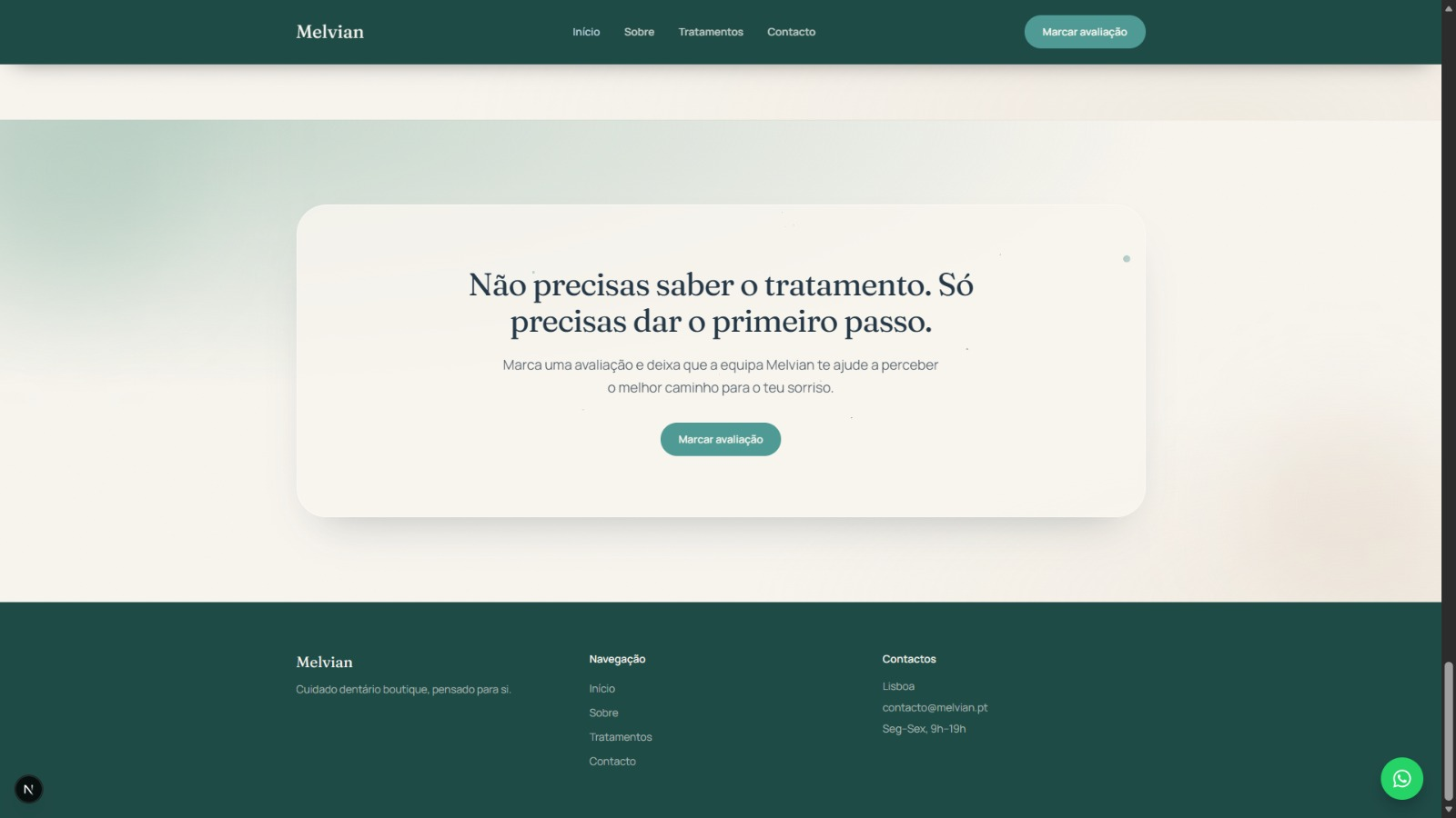 Melvian Clínica Dentária — ecrã 10