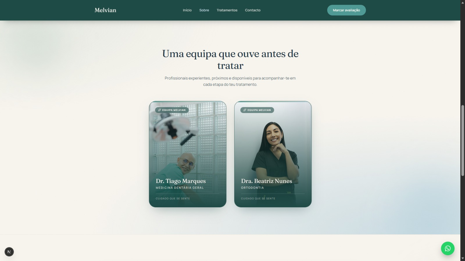 Melvian Clínica Dentária — ecrã 5